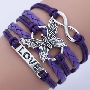 Purple butterfly bracelet